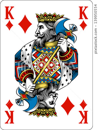 King of Diamonds Design from Deck of Playing Cards 139950554