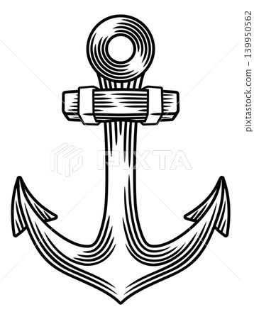 Ship Anchor Boat Woodcut Nautical Woodcut Tattoo Ship Anchor Boat Woodcut Nautical Woodcut Tattoo 139950562