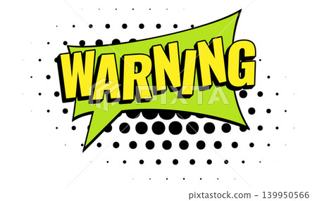 WARNING Comic Book Pop Art Arrow Banner Graphic 139950566