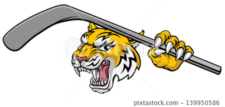 Wildcat Bobcat Bobcats Wildcats Ice Hockey Mascot Wildcat Bobcat Bobcats Wildcats Ice Hockey Mascot 139950586