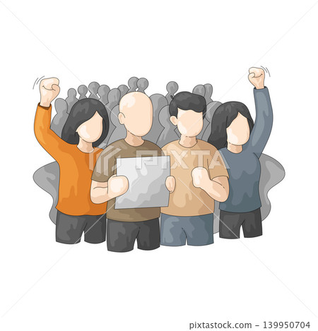 Illustration of Protest Rally 139950704