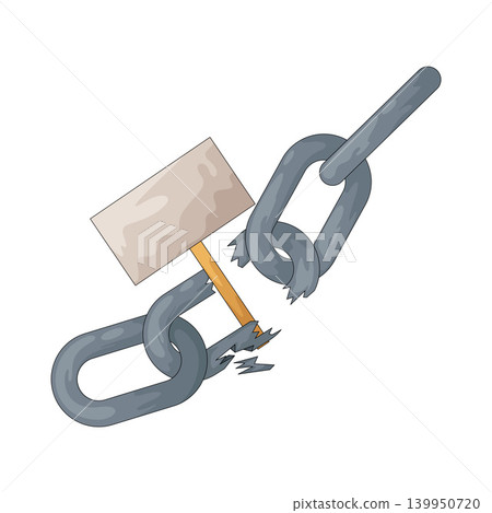 Illustration of Protest Broken Chain Illustration of Protest Broken Chain 139950720