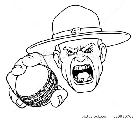 Drill Instructor Sergeant Bootcamp Cricket Mascot Drill Instructor Sergeant Bootcamp Cricket Mascot 139950765
