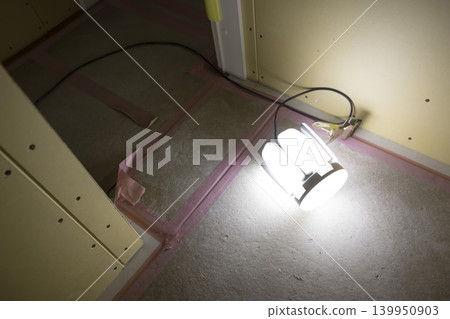 New construction interior design image: Interior illuminated by LED floodlights. New construction interior design image: Interior illuminated by LED floodlights. 139950903