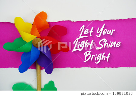 Let Your Light Shine Bright motivational and inspirational quotes message on pink background Let Your Light Shine Bright motivational and inspirational quotes message on pink background 139951053