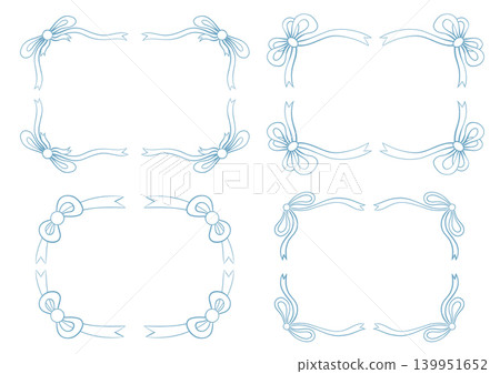 Delicate vector set of rococo ribbon frames with space for text. Collection of invitations. Feminine outline borders with copy space. Delicate vector set of rococo ribbon frames with space for text. Collection of invitations. Feminine outline borders with copy space. 139951652