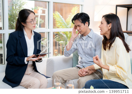 Asian couple therapy counseling and relationship support, mental health. Asian couple therapy counseling and relationship support, mental health. 139951711