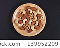 Close-up of mixed nuts served on a plate 139952209