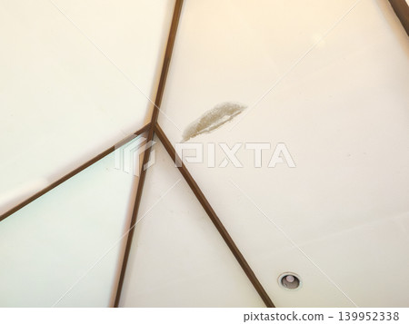 Roof leak cause Ceiling stain, Ceiling water damage. Roof leak cause Ceiling stain, Ceiling water damage. 139952338