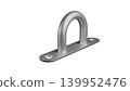 3DCG illustration of a metal eyeplate (pad eye). 139952476
