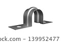3DCG illustration of a metal saddle band (pipe support fitting). 139952477
