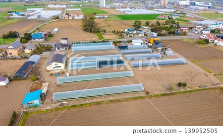 April 27 2026 Shin Hakodate Hokuto Greenhouse Farmland Aerial Landscape April 27 2026 Shin Hakodate Hokuto Greenhouse Farmland Aerial Landscape 139952505