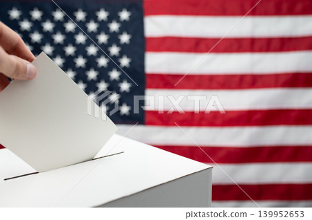 Midterm Congress Election 2026 Ballot Box With American Flag Midterm Congress Election 2026 Ballot Box With American Flag 139952653