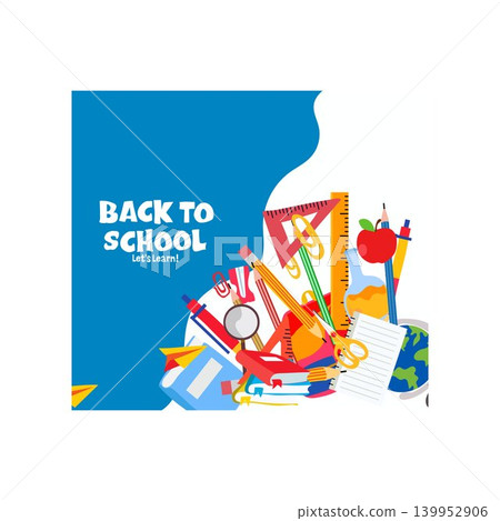 Back to school vector banner with school items and elements. paper art style. Vector illustration banner. free vector Back to school vector banner with school items and elements. paper art style. Vector illustration banner. free vector 139952906