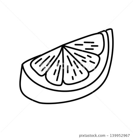 slice of lemon outline line art slice of lemon outline line art 139952967