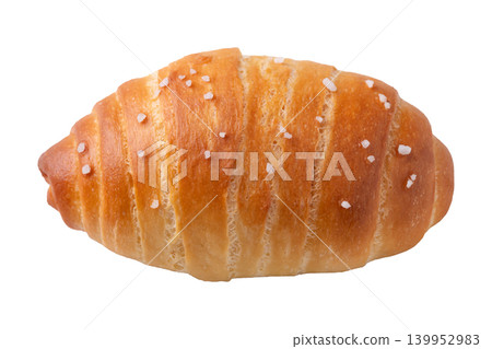 Salt bread (Shio pan) with sea salt flakes isolated on white background Salt bread (Shio pan) with sea salt flakes isolated on white background 139952983