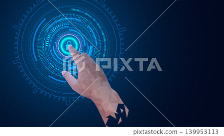 Touch the future, Interface technology, the future of user experience. Futuristic concept. Vector illustration. Touch the future, Interface technology, the future of user experience. Futuristic concept. Vector illustration. 139953113