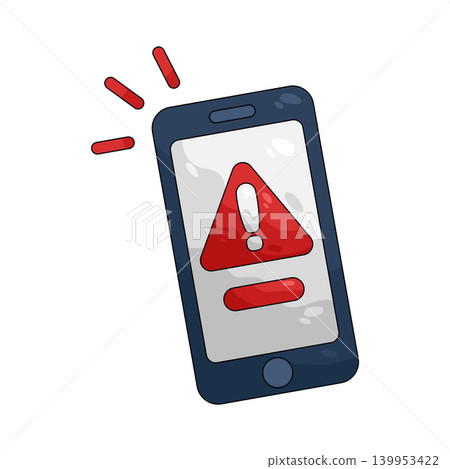 Illustration of phone alert Illustration of phone alert 139953422