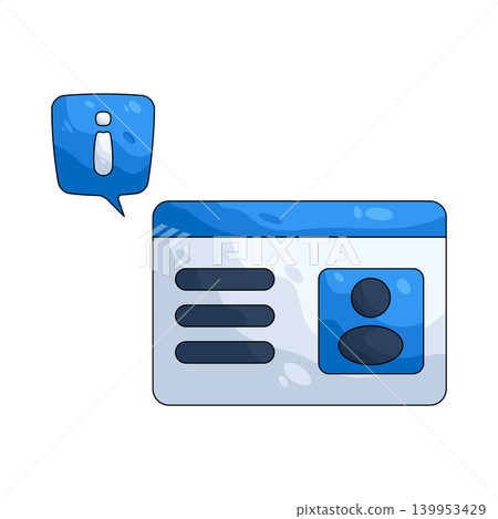 Illustration of ID card with an information sign Illustration of ID card with an information sign 139953429