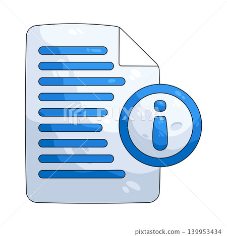 Illustration of file with an information symbol Illustration of file with an information symbol 139953434