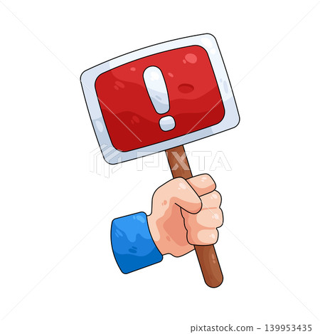 Illustration of danger warning board Illustration of danger warning board 139953435