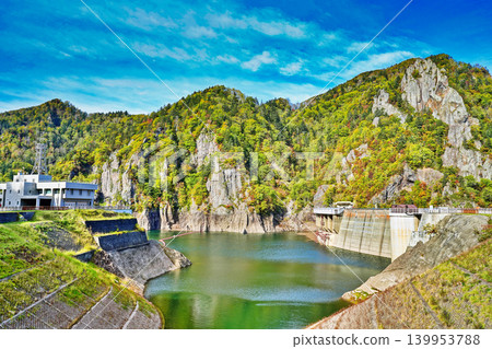 The spectacular view of Toyohira Gorge Dam The spectacular view of Toyohira Gorge Dam 139953788