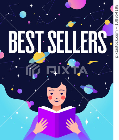 Book, Imagination, Dreams. Girl reading Book, Imagination, Dreams. Girl reading 139954198