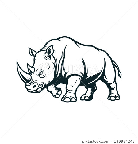 rhino mascot logo illustration vector design template simple and modern style rhino mascot logo illustration vector design template simple and modern style 139954243