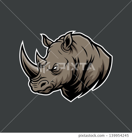 rhino mascot logo illustration vector design template simple and modern style rhino mascot logo illustration vector design template simple and modern style 139954245