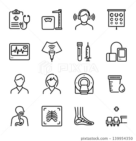 簡潔圖示集 | 健康檢查、測試、醫院 簡潔圖示集 | 健康檢查、測試、醫院 139954350
