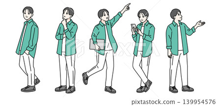 A set of various poses for a young man (full body) A set of various poses for a young man (full body) 139954576