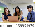 Young company employees having a meeting with an international team. 139954979