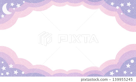 Cute frames resembling pink clouds and the night sky. 139955245