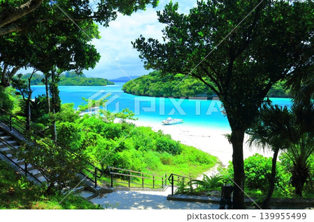 [Okinawa Prefecture] A view of Kabira Bay on a clear day (Ishigaki Island) 139955499