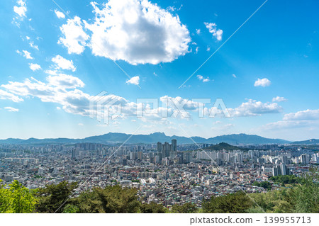 Seoul, South Korea - May. 8, 2026 : Panoramic view of the vast Seoul cityscape and Han River seen from Yongmasan Mountain Observatory on a clear spring afternoon Seoul, South Korea - May. 8, 2026 : Panoramic view of the vast Seoul cityscape and Han River seen from Yongmasan Mountain Observatory on a clear spring afternoon 139955713