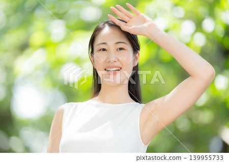 Fresh greenery, woman, beauty, side Fresh greenery, woman, beauty, side 139955733