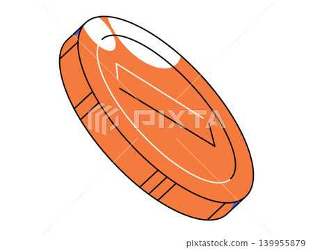 Orange coin with a downward arrow vector illustration. Financial loss, market crash, economic decline, price drop, bearish trend, crypto volatility. Copper token with falling indicator Orange coin with a downward arrow vector illustration. Financial loss, market crash, economic decline, price drop, bearish trend, crypto volatility. Copper token with falling indicator 139955879