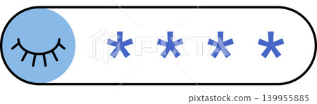 Password input field with eye icon and asterisks vector illustration. Cybersecurity, user interface, web login, data privacy, account access, protection. Secure entry bar with hidden characters Password input field with eye icon and asterisks vector illustration. Cybersecurity, user interface, web login, data privacy, account access, protection. Secure entry bar with hidden characters 139955885