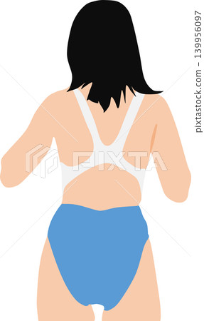 Illustration of a woman playing with a lifebuoy in the sea. Illustration of a woman playing with a lifebuoy in the sea. 139956097