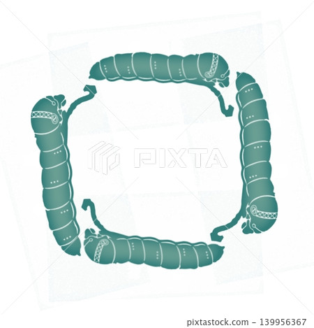 Swallowtail butterfly larva frame, blue 139956367