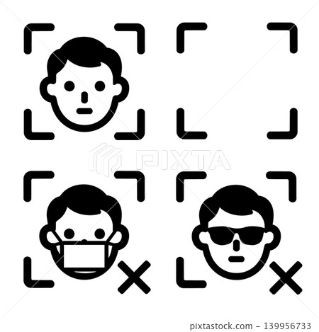 人臉辨識圖示集 人臉辨識圖示集 139956733