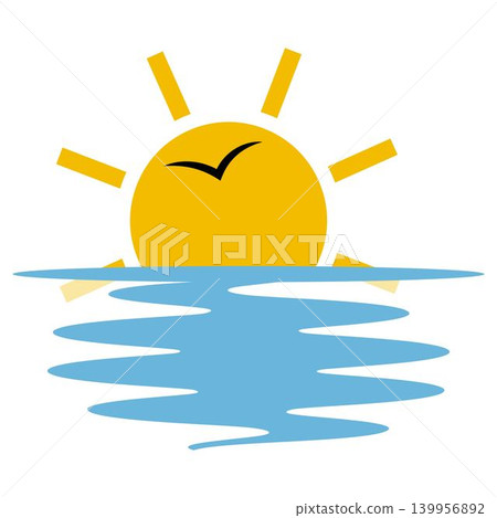 Minimal Sun and Sea Water Reflection Logo design illustration Minimal Sun and Sea Water Reflection Logo design illustration 139956892
