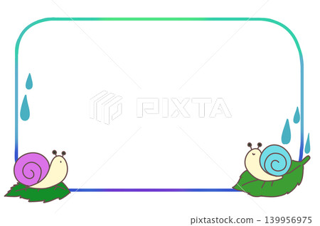 蝸牛形狀的裝飾框（雨滴，紫藍色） 139956975