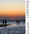 The African sun setting over the sea 139957438