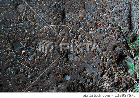Textured Ground Surface with Soil and Gravel Textured Ground Surface with Soil and Gravel 139957673