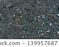 Dark Gravel and Crushed Stone Ground Texture 139957687