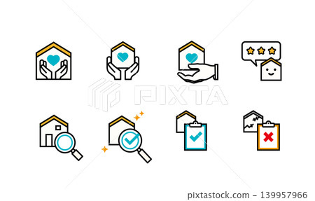 Home Performance Evaluation and Home Inspection: Icon Set for Peace of Mind Home Performance Evaluation and Home Inspection: Icon Set for Peace of Mind 139957966