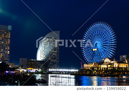 Night view of Minato Mirai seen from the large pier Night view of Minato Mirai seen from the large pier 139958022