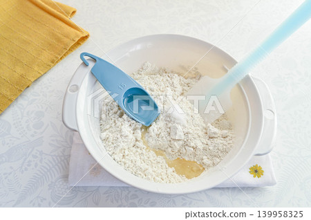 Making flour dough Making flour dough 139958325