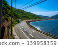 The Sea of Japan as seen from the window of a train on the San'in Line 139958359